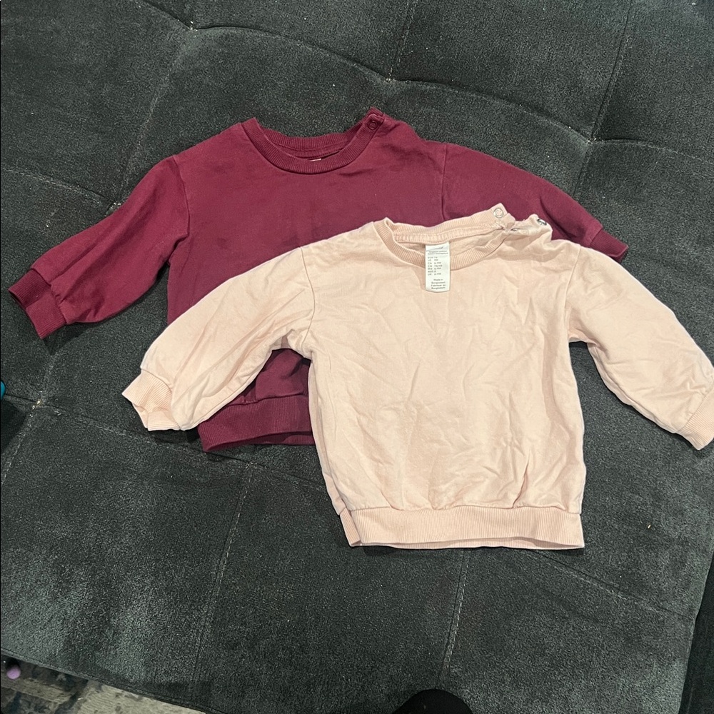 H&M Organic Cotton Sweatshirt Set - Pink and Burgundy